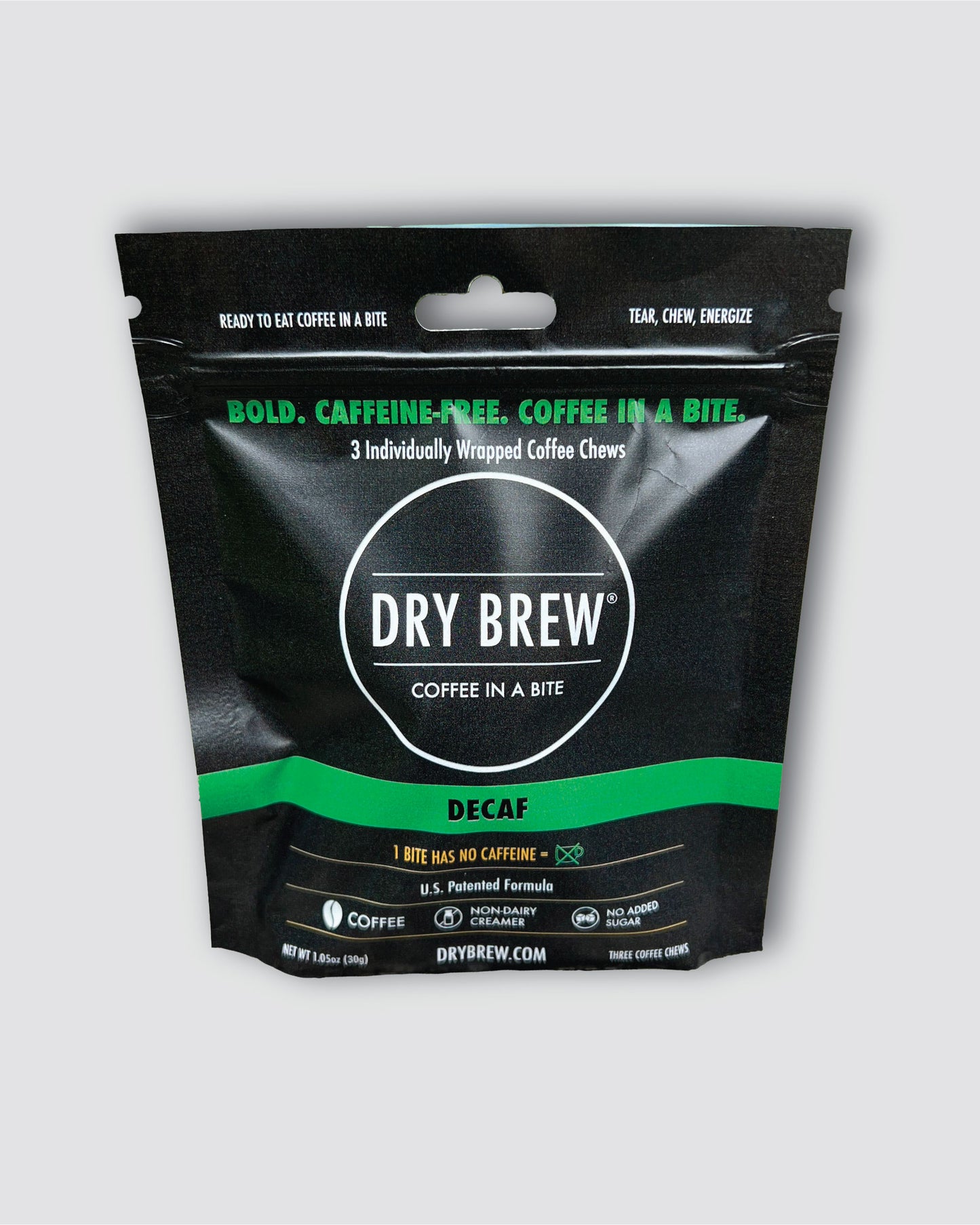 Dry Brew Sample Pack 9 Coffee Chews – portable caffeine bites for hikers and athletes. Decaf