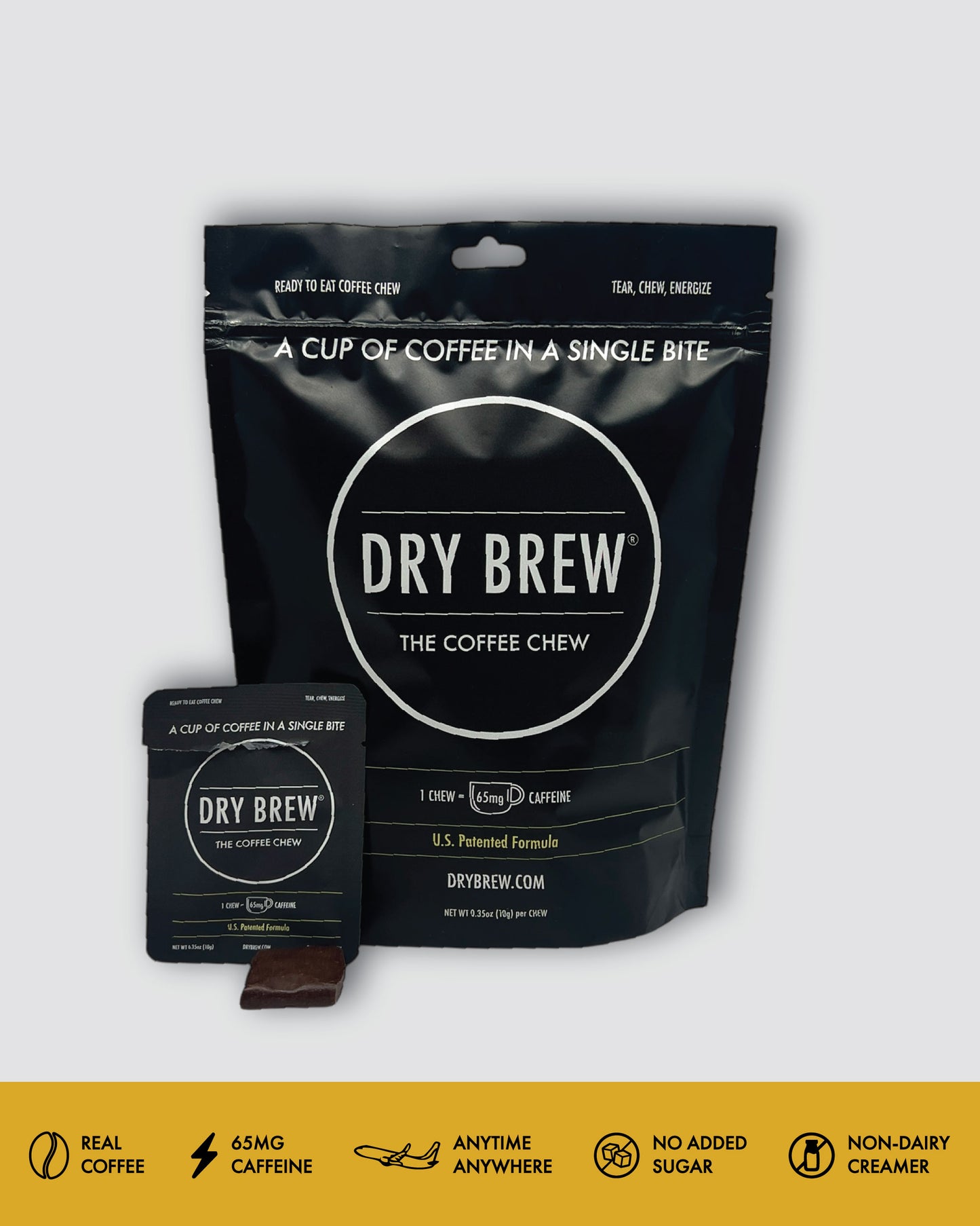 Dry Brew OG Single Shot Coffee Chew – portable caffeine for hikers and athletes