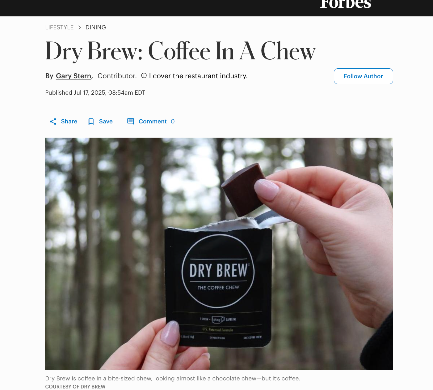 Dry Brew Forbes Article