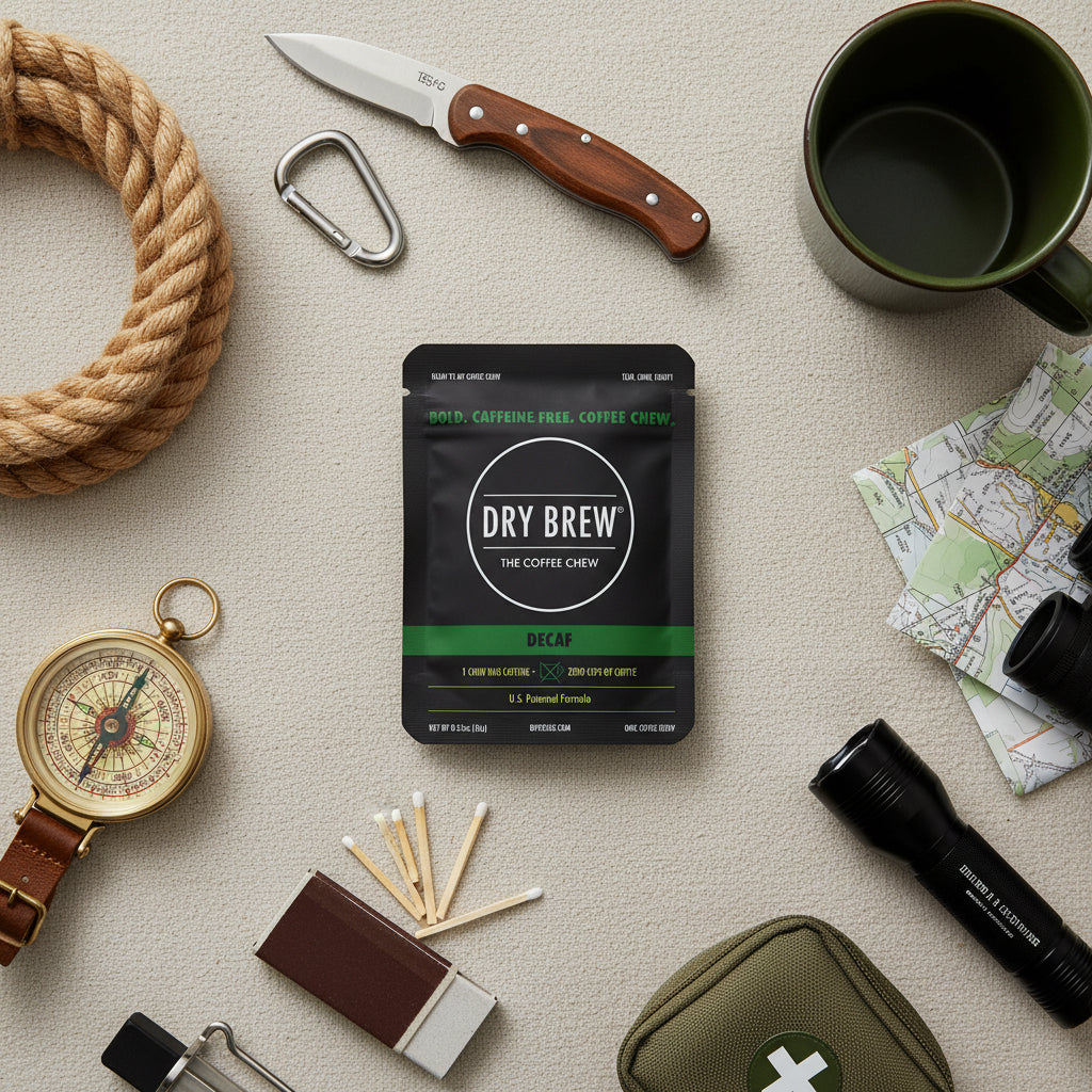 Unwrapped Dry Brew Decaf coffee bite, dairy-free and caffeine-free