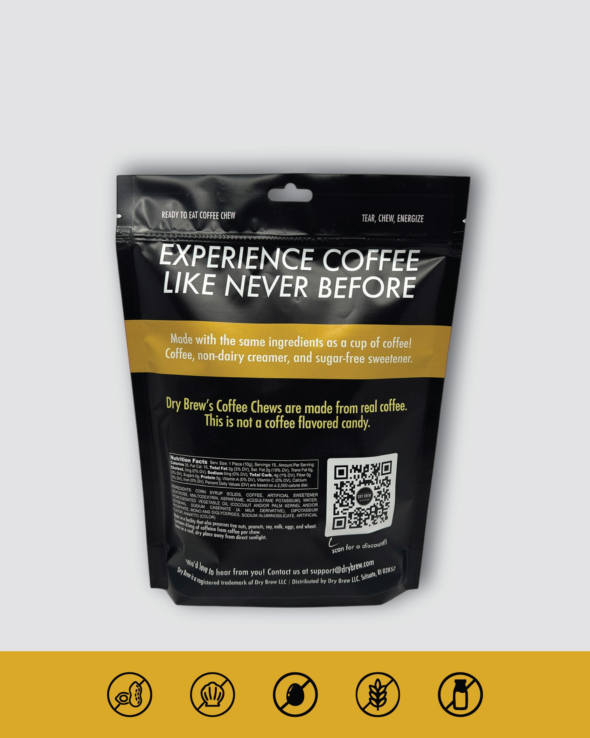 Dry Brew OG Single Shot Coffee Chew – portable caffeine for hikers and athletes