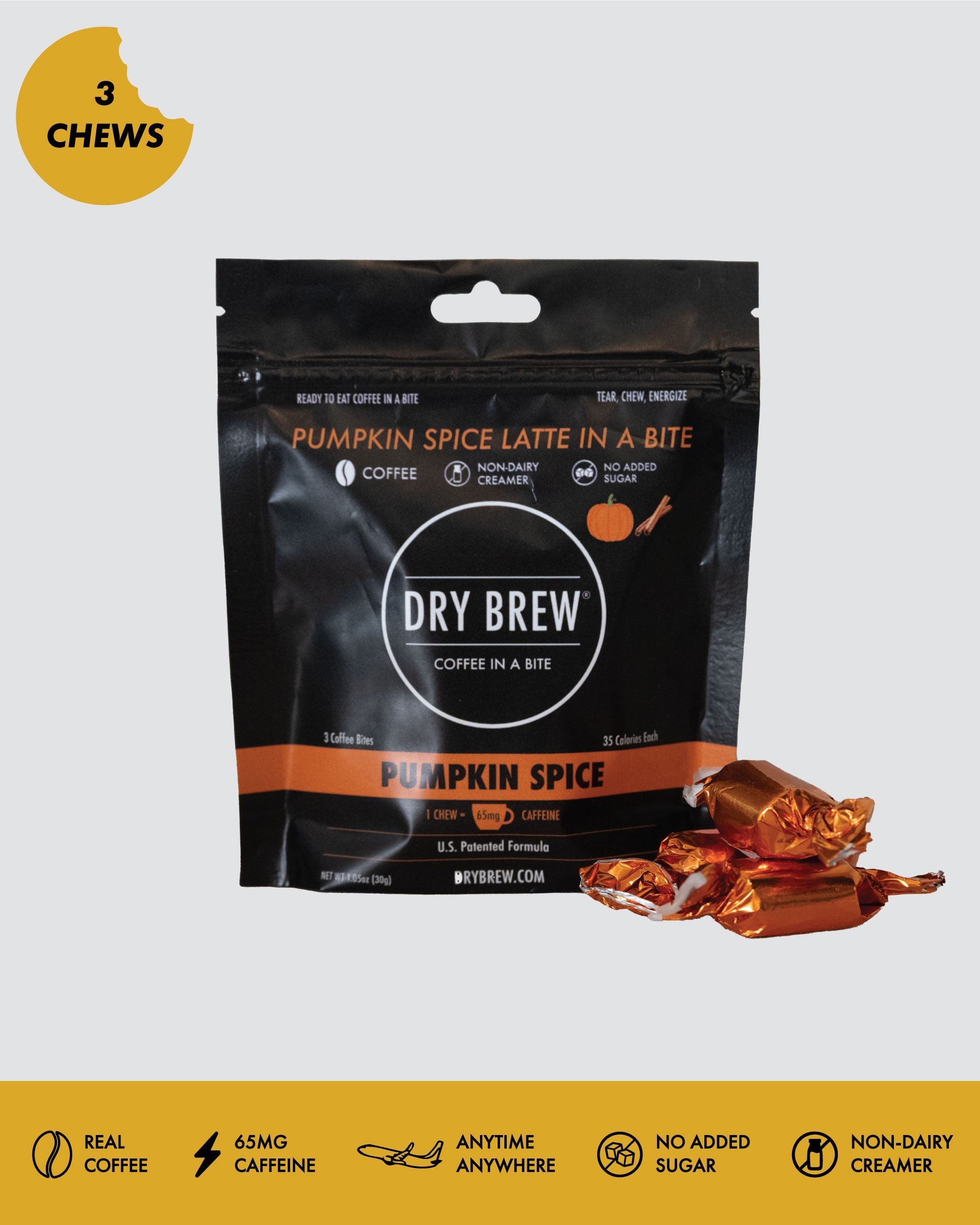 Dry Brew Pumpkin Spice coffee bite